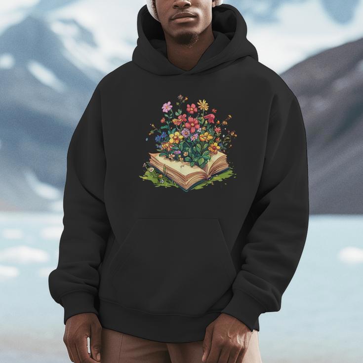 Floral Book Bloom Wildflowers Literature Nature Fantasy Unisex Hoodie