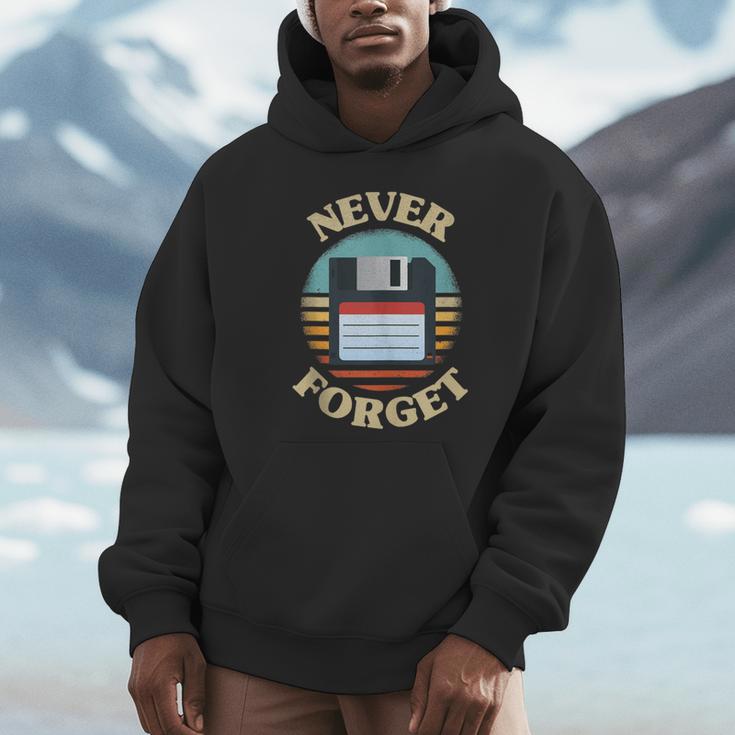 Never Forget Retro Diskette Nostalgia Vintage Unisex Hoodie Never Forget Retro Diskette Nostalgia Vintage Unisex Hoodie