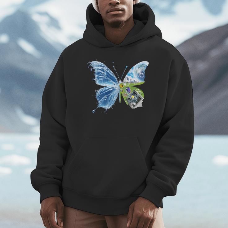 Frutiger Aero Aesthetic Butterfly Computer Fishes Scenery Unisex Hoodie Frutiger Aero Aesthetic Butterfly Computer Fishes Scenery Unisex Hoodie