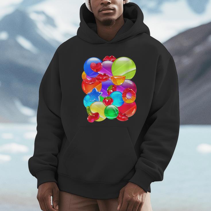 Frutiger Aero Aesthetic Tech Orb Pattern Heart Cherry Lips Unisex Hoodie