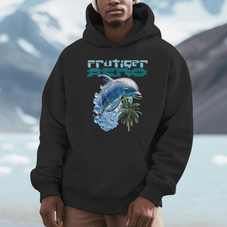 Frutiger Aero Splashy Dolphin Y2k Aesthetic Graphic Unisex Hoodie