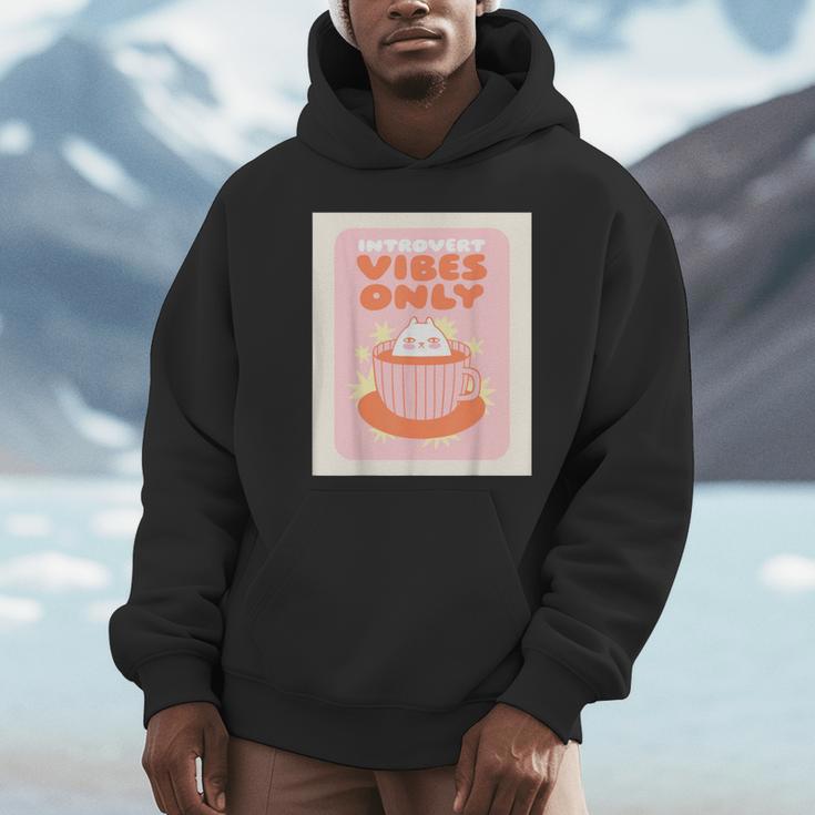 Fun Cool Cute Introvert Cat Character Quote Tea Cup For Men Women Unisex Hoodie Fun Cool Cute Introvert Cat Character Quote Tea Cup For Men Women Unisex Hoodie
