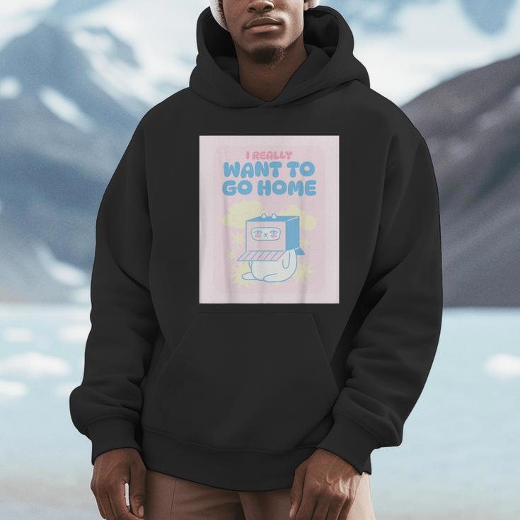 Fun Cute Introvert Cat Character Quote Men Women Unisex Hoodie