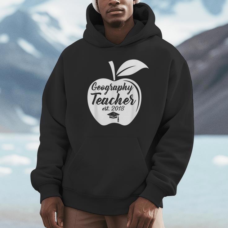 Geography Teacher Est 2018 School GraduationShirt Unisex Hoodie