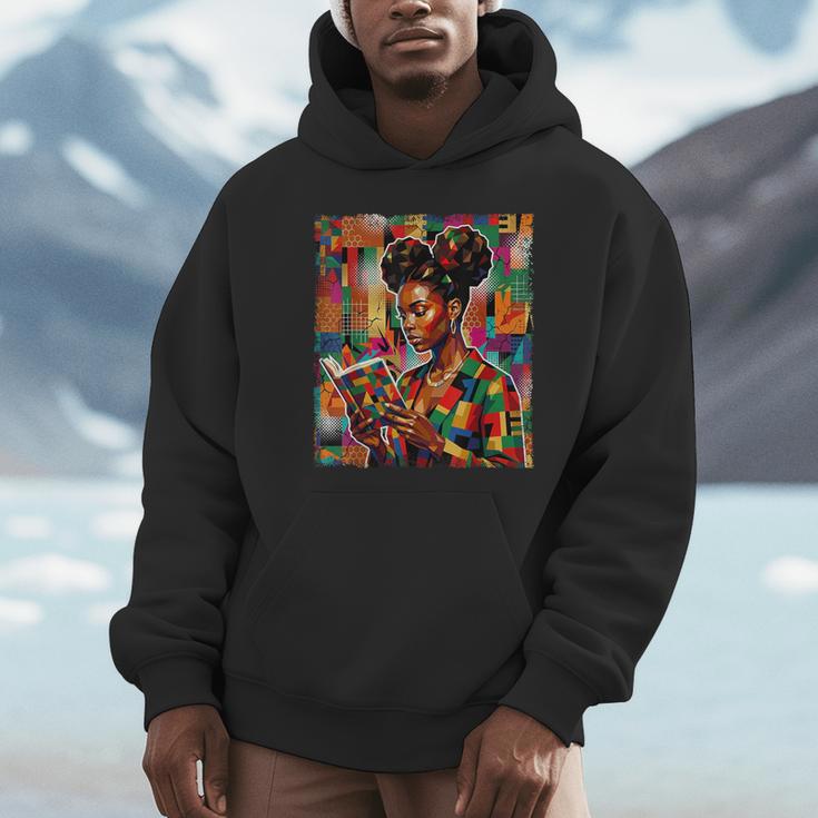 Geometric History Educated Women Reading Book Melanin Unisex Hoodie
