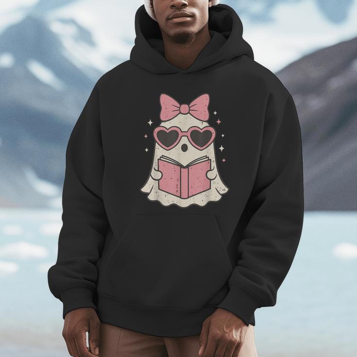 Ghost Reading Book Halloween Cat Lover Unisex Hoodie Ghost Reading Book Halloween Cat Lover Unisex Hoodie