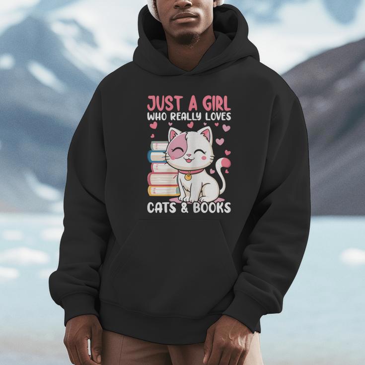 Girl Who Loves Cats And Books Cute Unisex Hoodie