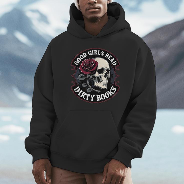 Good Girls Read Dirty Books Smut Reader Dark Romance Skull Unisex Hoodie