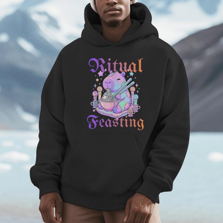 Goth Capybara Ramen Ritual Feasting Soft Introvert Art Unisex Hoodie Goth Capybara Ramen Ritual Feasting Soft Introvert Art Unisex Hoodie