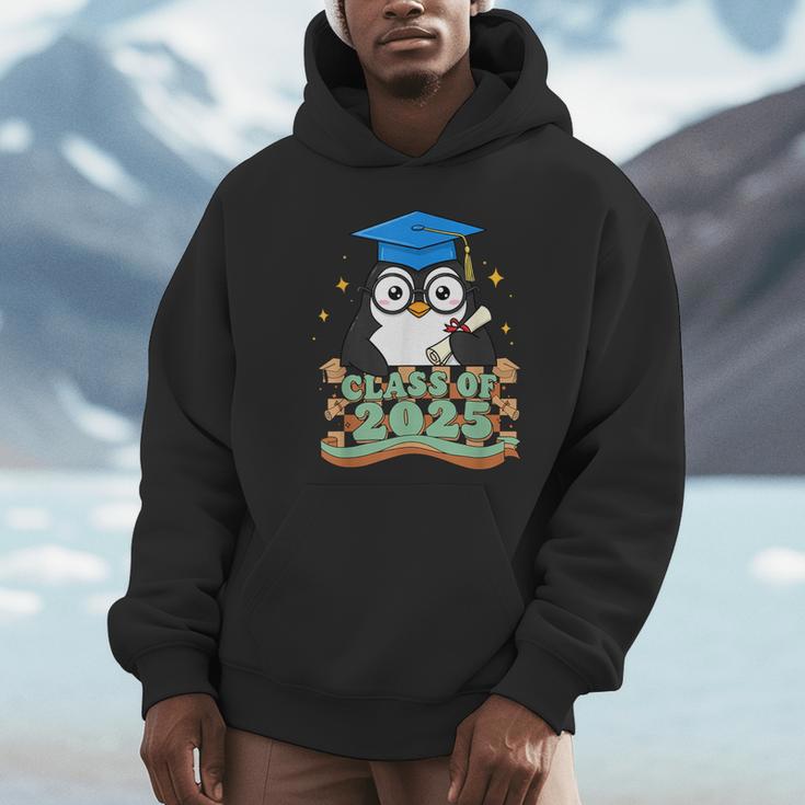 Graduate Penguin Class Of 2025 Kids Graduation Unisex Hoodie