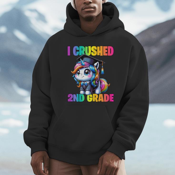 Graduation I Crushed 2nd Grade Unicorn Girls Grad Magical Unisex Hoodie