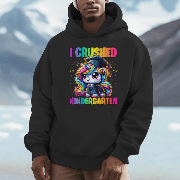 Graduation I Crushed Kindergarten Unicorn Girls Grad Magical Unisex Hoodie