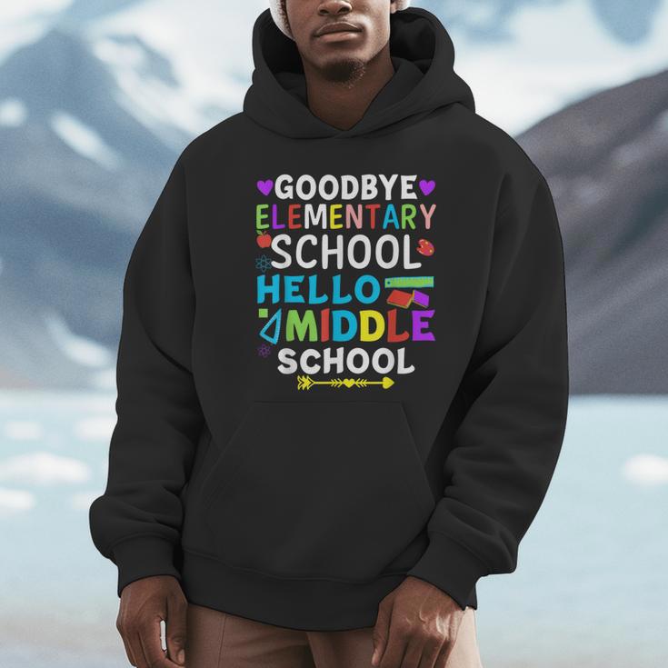 Graduation Shirt For 5th Grader Goodbye Hello Middle School Unisex Hoodie