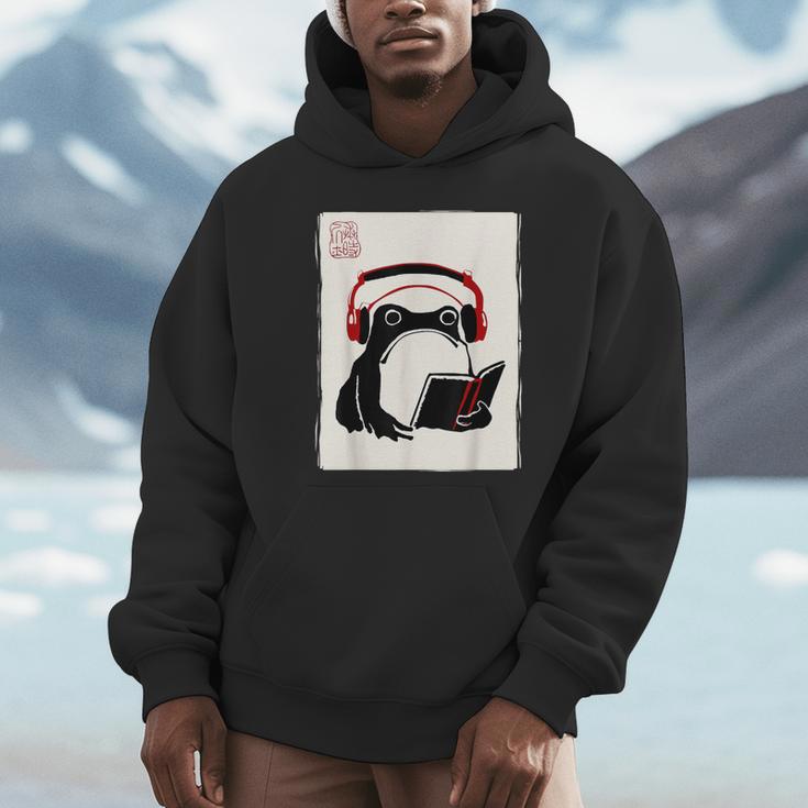 Grumpy Frog Books Music Kawaii Ink Japanese Unisex Hoodie