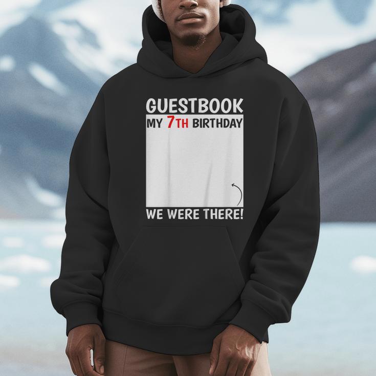 Guestbook 7th Birthday 7 Year Old Born 2018 Bday Unisex Hoodie Guestbook 7th Birthday 7 Year Old Born 2018 Bday Unisex Hoodie