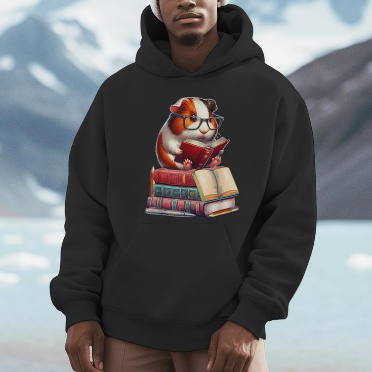 Guinea Pig Reading Books Matching Bookworm Readers Librarian Unisex Hoodie