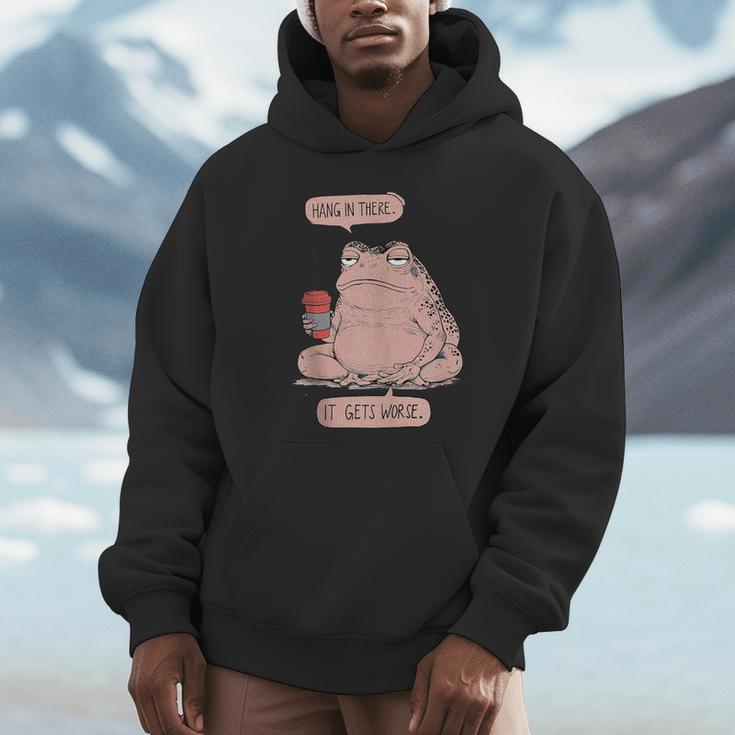 Hang In There It Gets Worse Introverts Anti Valentines Day Unisex Hoodie Hang In There It Gets Worse Introverts Anti Valentines Day Unisex Hoodie