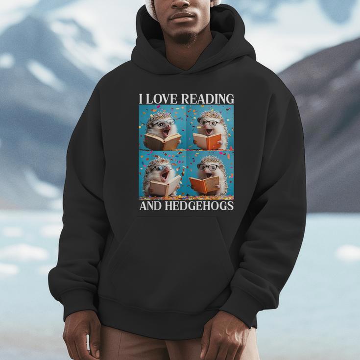 Hedgehog Love Reading And Hedgehogs Child Book Lover Unisex Hoodie