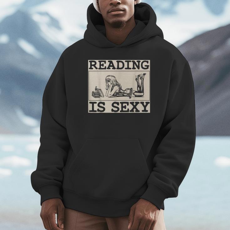 Hot Pin Up Girl Comic Book Vintage Reading Is Sexy Unisex Hoodie