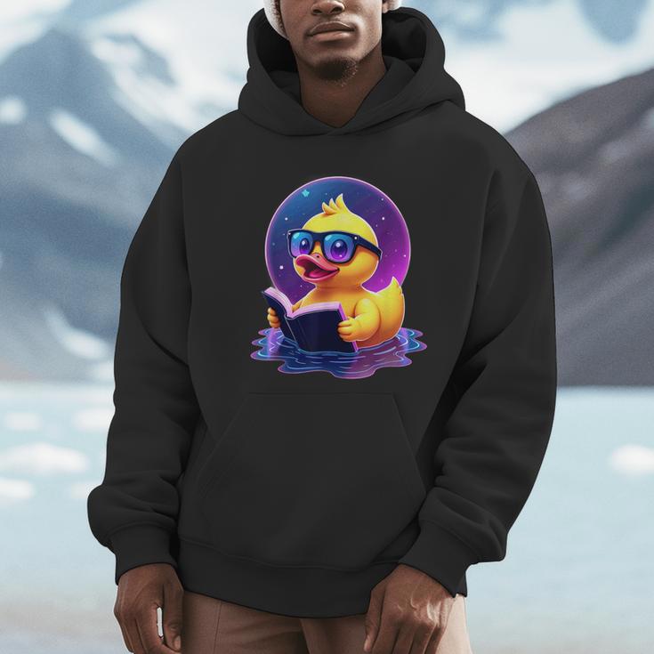Humor Rubber Duck Reading Book Unisex Hoodie