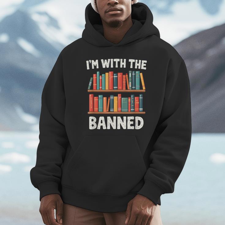 I'm With The Banned Librarian Banned Book Lover Reader Unisex Hoodie