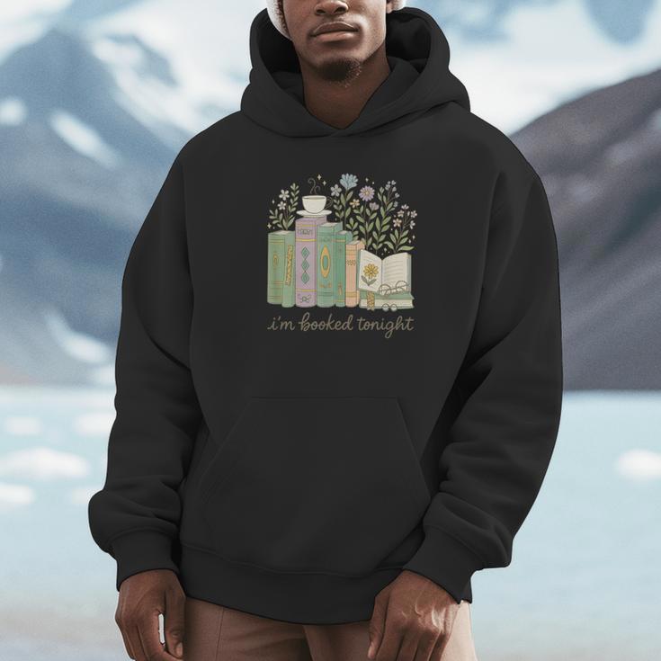 I'm Booked Tonight Cozy Floral Book Lover Graphic Unisex Hoodie I'm Booked Tonight Cozy Floral Book Lover Graphic Unisex Hoodie