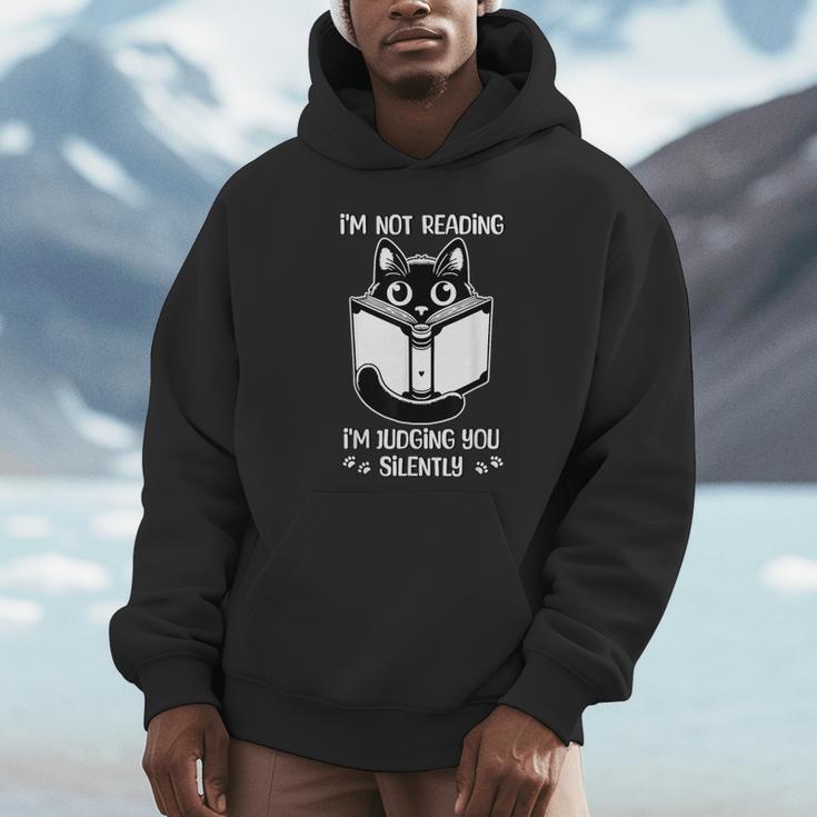 I’m Not Reading I’m Judging You Silently Fun Cat Book Lover Unisex Hoodie I’m Not Reading I’m Judging You Silently Fun Cat Book Lover Unisex Hoodie