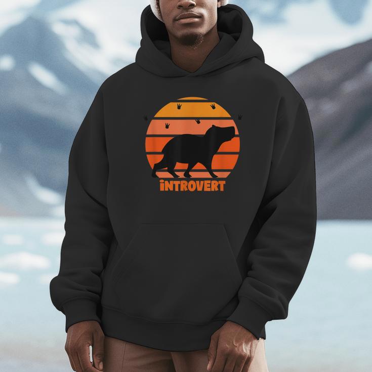 Introvert Retro Sunset Capybara Tee Unisex Hoodie