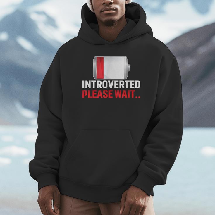 Introverted Please Wait Introvert Saying Sarcasm Unisex Hoodie