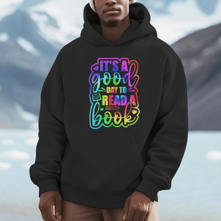 Its A Good Day To Read Book Kids Boys Girls Reading Graphic Unisex Hoodie