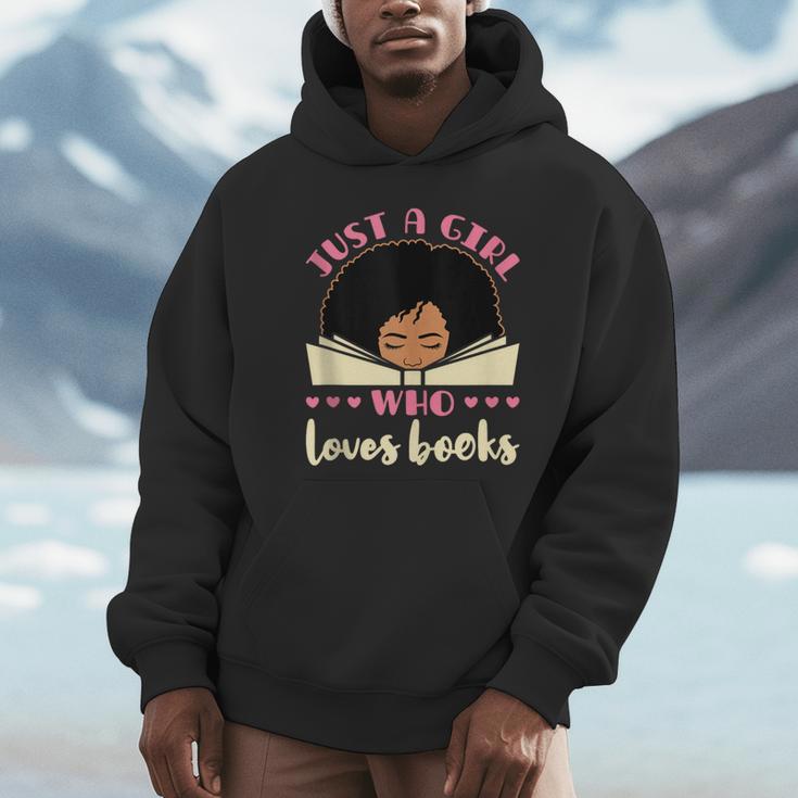 Just a Girl Who Loves Books African American Book Nerd Lover Unisex Hoodie