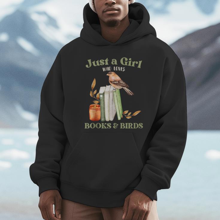 Just a Girl Who Loves Books And Birds Book Reading Bird Love Unisex Hoodie
