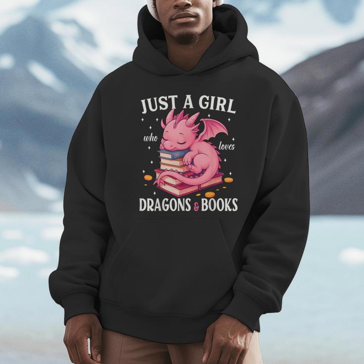 Just A Girl Who Loves Dragons And Books Dragon Reading Lover Unisex Hoodie