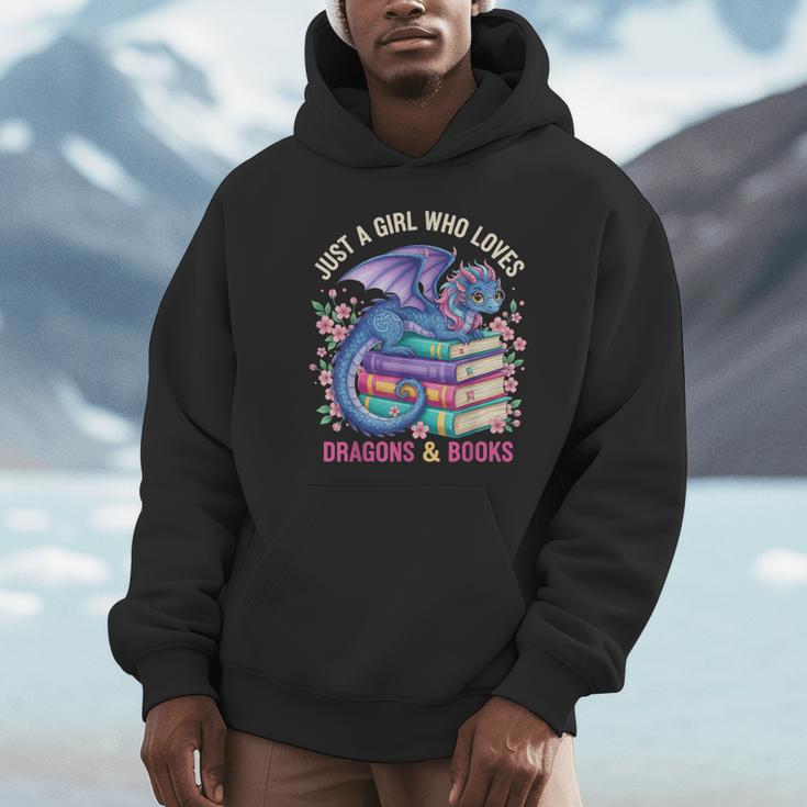 Just a Girl Who Loves Dragons And Books Dragon Reading Unisex Hoodie Just a Girl Who Loves Dragons And Books Dragon Reading Unisex Hoodie