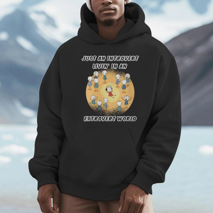 Just An Introvert Living In An Extrovert World Stickmen Unisex Hoodie Just An Introvert Living In An Extrovert World Stickmen Unisex Hoodie