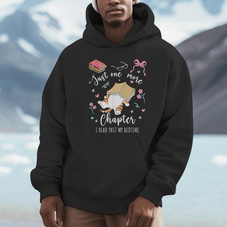 Just One More Chapter I Read Past My Bedtime Cat Book Lover Unisex Hoodie