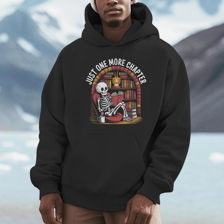 Just One More Chapter Skeleton Reading Cozy Books Unisex Hoodie