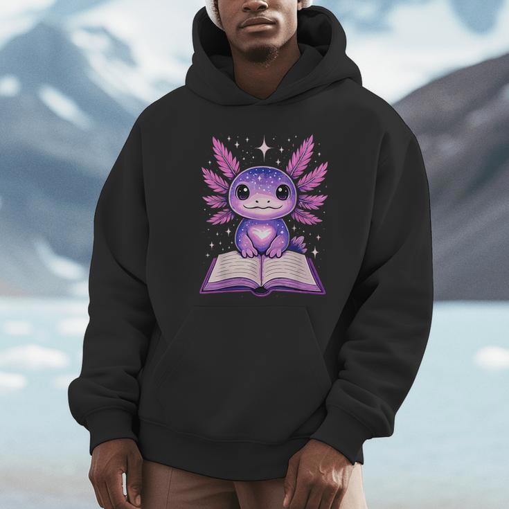 Kawaii Axolotl Cute Axolotls Reading Book Unisex Hoodie