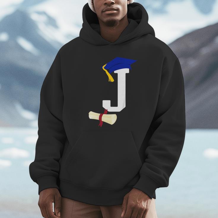 Kids Initial J Letter For Boys Preschool Graduation Kindergarten Unisex Hoodie