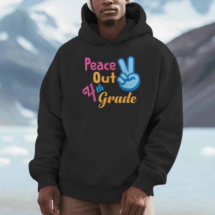 Last Day Of School Peace Out Grade 4 Graduation Kids Unisex Hoodie