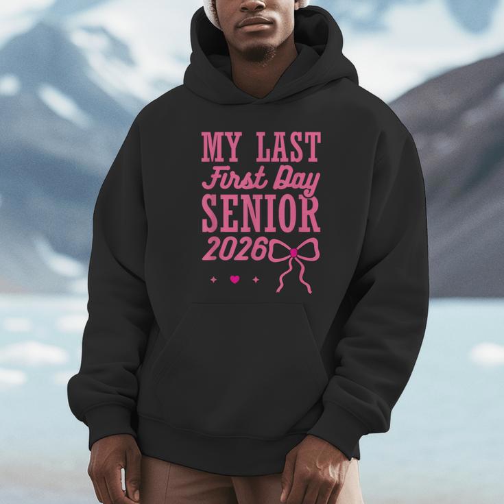 My Last First Day Senior 2026 Coquette Pink Bow Graduation Unisex Hoodie