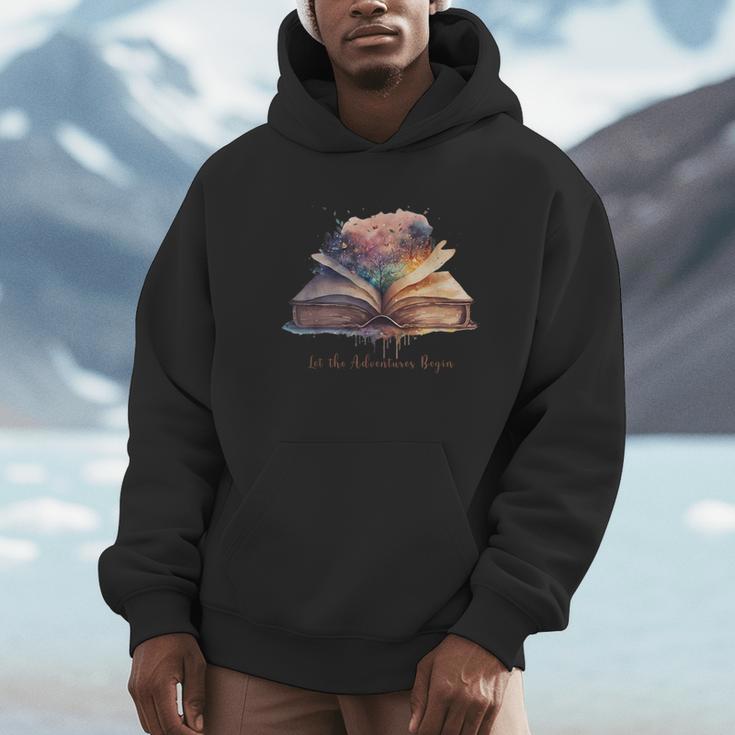 Let The Adventures Begin Book Lovers Magical Whimsical Art Unisex Hoodie
