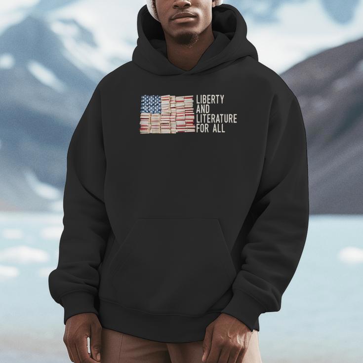 Liberty And Literature For All Reading USA Book Lover Unisex Hoodie Liberty And Literature For All Reading USA Book Lover Unisex Hoodie