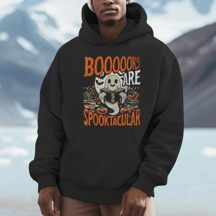 Library Halloween Book Lover Ghost With Books Unisex Hoodie Library Halloween Book Lover Ghost With Books Unisex Hoodie
