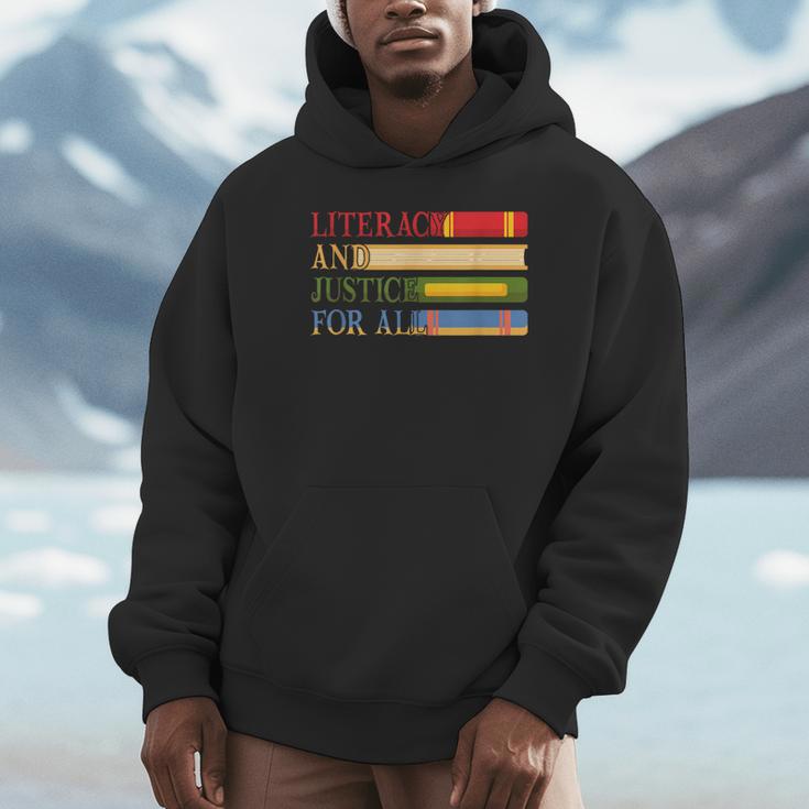 Literacy And Justice For All Reading Book Club Librarian Unisex Hoodie