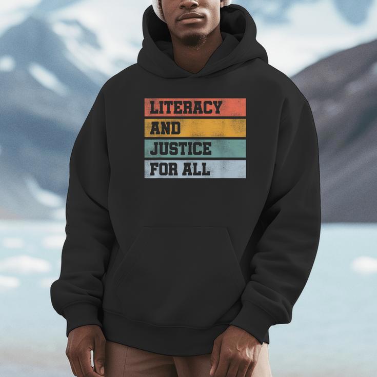 Literacy And Justice For All Stop Book Banning Banned Books Unisex Hoodie