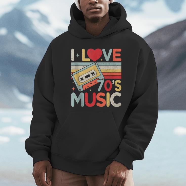 I Love 70's Music Retro Style Nostalgia Cassette 1970s Party Unisex Hoodie