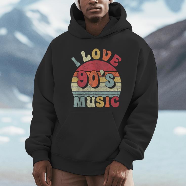 I Love 90's Music Retro Style Nostalgia Cassette 1990s Party Unisex Hoodie