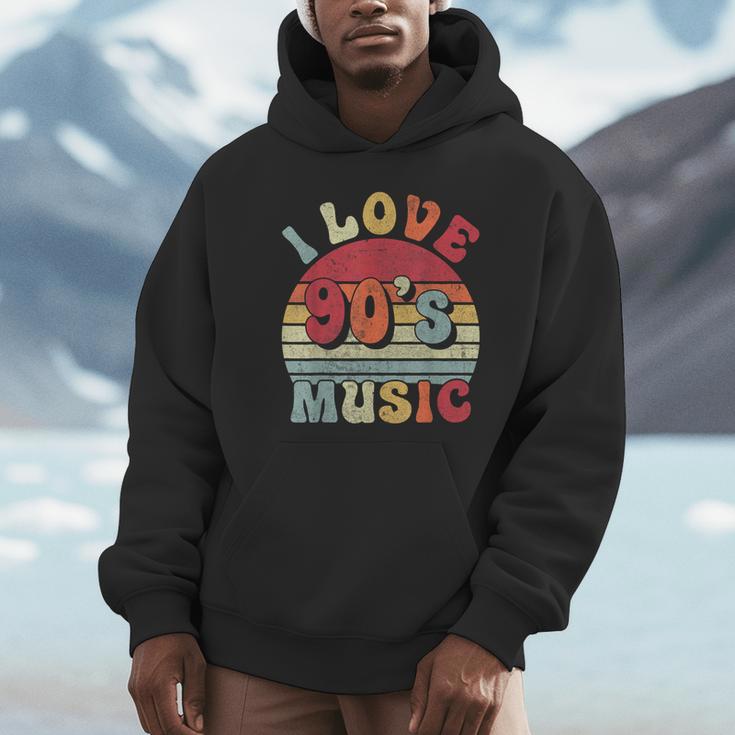 I Love 90's Music Retro Style Nostalgia Cassette 1990s Party Unisex Hoodie