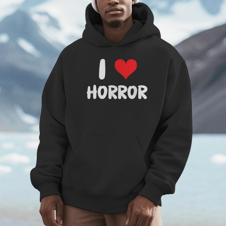 I Love Horror Heart Movies TV Show Books Writing Read Unisex Hoodie